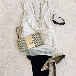 Calvin Klein Sleeveless Faux Wrap Top